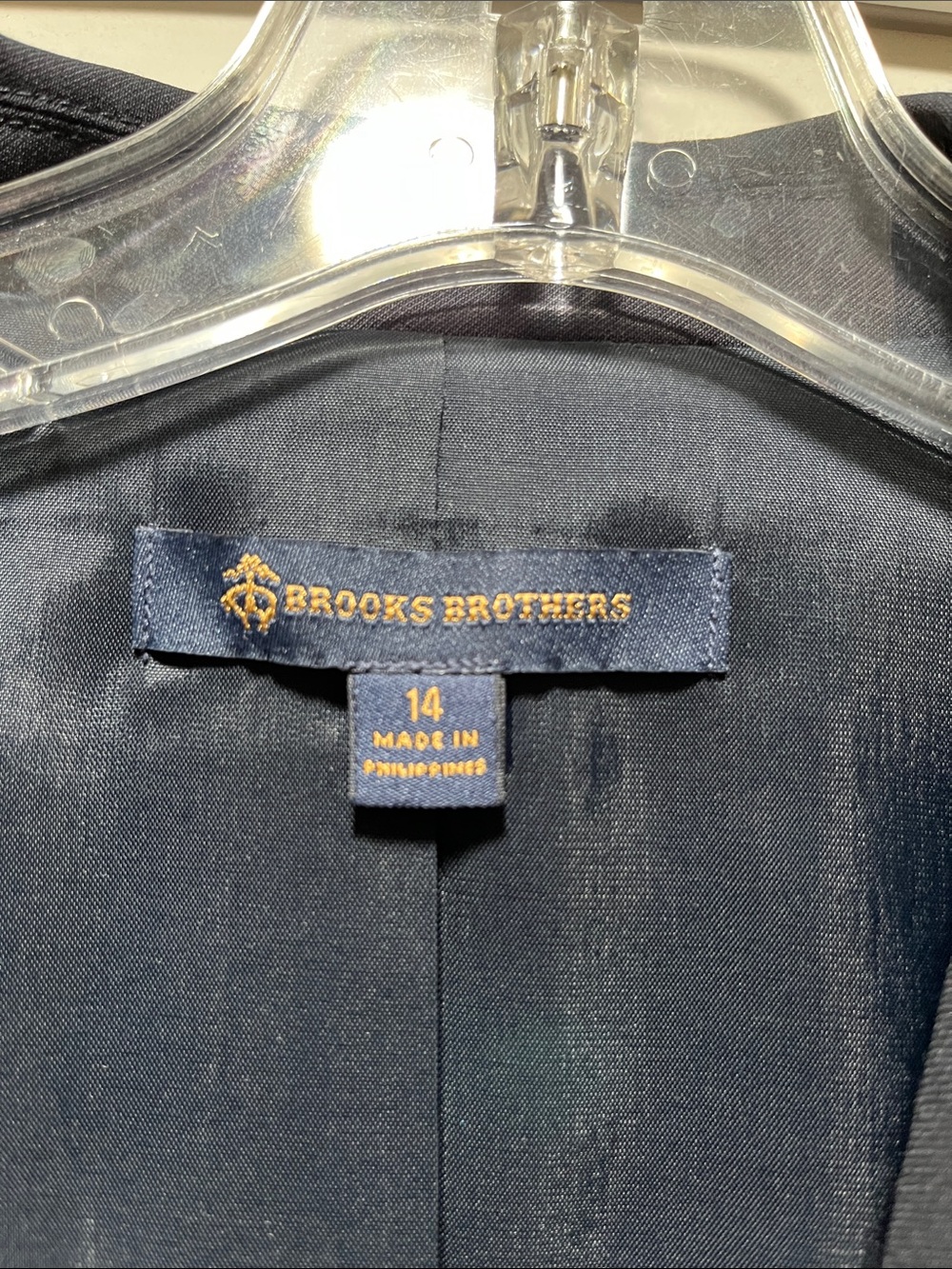 Brooks Brothers Navy Blazer with Gold Embroidered Label - Picture 2 of 7